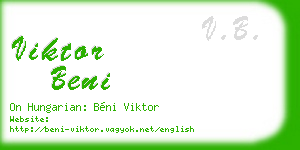 viktor beni business card